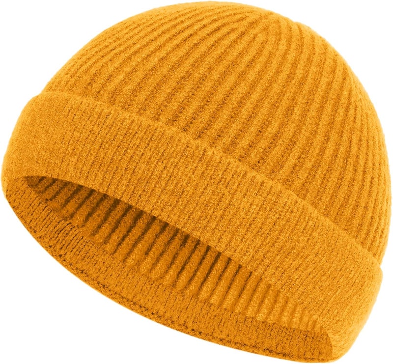 Roybens Short Fisherman Beanie for Men Women, Wool Warm Winter Hat, Swag Knit Cuff Soft Trawler Beanies Watch Cap Skull Caps - Image 1